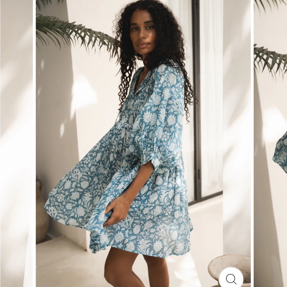 Daughters of India Kyra dress in ocean blue size medium